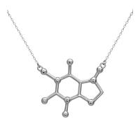 SUPVOX Collana da Donna Ciondolo Caffeina in Lega, Collana Gioiello Creativa per Amanti del Caffè, Idea Regalo Elegante per Ragazza e Donna Amante della Chimica