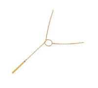 SUPVOX Collana da Donna in Lega con Ciondolo a Cerchio e Barra Dorata Catena Delicata per Clavicola Gioielli da Collo per Ragazze e Donna Accessorio Elegante per Feste e Uso