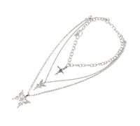 SUPVOX Collana Donna Ciondolo Farfalla e Croce in Lega Resistente, Decorazione Elegante per Feste, Anniversari e Uso Quotidiano, Gioielli Chic Multi-elementi Adatti a Tutti gli Stili