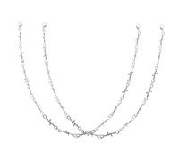 SUPVOX Collana Filo Spinato in Metallo Girocollo Spesso Elementi in Filo Spinato Per Stili Punk e Gotici Adatta Uomini e Donne Per Concerti Ed Eventi in Maschera