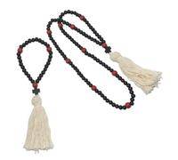 SUPVOX Collana Rosario in Legno con Ciondolo Croce da Uomo e Donna, Set 2 Pezzi con Nappa per Preghiera, Gioielli Cristiani Unisex da Appendere Auto e Uso Religioso Quotidiano