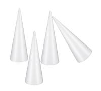 SUPVOX Coni di Schiuma Decorativi 25 CM 4 Pezzi Color Crema per Progetti Artistici e Allestimenti Casa, per Centrotavola e Decorazioni Matrimonio