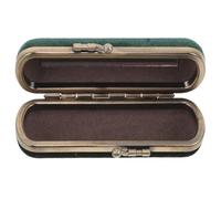 SUPVOX Contenitore per Rossetto da Donna in Velluto Verde Scuro Chiusura a Bottone, Pochette da Viaggio Compatta per Cosmetici, Porta Rossetto Decorativo e Leggero per Borsa e Viaggi