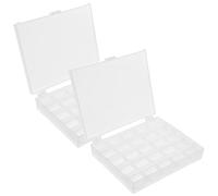 SUPVOX Contenitore Porta Avvolgitori Macchina da Cucire 2 Pezzi 25 Scomparti Scatola in Plastica Trasparente per Organizer Kit da Cucito Custodia Portatile per Avvolgitori e Forniture