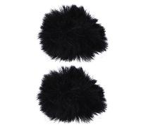 SUPVOX Copertura Antivento Per Microfono 2 Pezzi in Peluche Nero, Protezione Microfono Morbida e Pratica, Accessorio Per Registrazioni, Riunioni e Performance Professionali