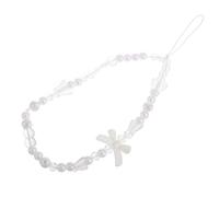 SUPVOX Cordino per Cellulare con Perline Artificiali e Fiocco Bianco Catenina Elegante per Smartphone Accessorio Moda Resistente e Versatile per Telefono e Chiavi