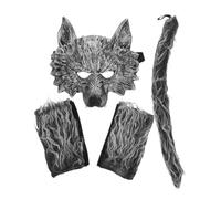 SUPVOX Costume da licantropo con maschera argento guanti e coda per Halloween e feste accessori comodi e resistenti per eventi di ruolo e party