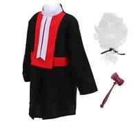 SUPVOX Costume Giudice con Parrucca Completo per Giochi di Ruolo e Feste di Halloween Vestito Giudice in Poliestere Traspirante Adatto