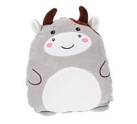 SUPVOX cuscino da lancio per cuscino per schienale animali imbalsamati di mucca adorabile bambola di mucca di peluche cuscino peluche del fumetto cotone pp Grigio
