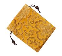 SUPVOX Custodia per campane tibetane bustina con coulisse borsa per gioielli in seta tessuto organizzatore stringa portamonete cinese borse per gioielli con coulisse Golden