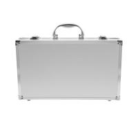 SUPVOX Custodia Rigida per Microfoni Portatili, 2 Scomparti, Argento | Lega di Alluminio e Pvc, Interno Imbottito con Rivestimento Morbido, per Tecnici e Musicisti, 1 Pezzo