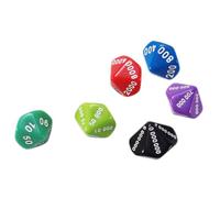 SUPVOX Dadi Multi-Faccia 6 Pezzi Valori Individuale Dieci Cento Mille Diecimila Centomila Leggeri per Giochi da Tavolo e Feste Colori Casuali