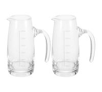 SUPVOX Decanter per Vino in Vetro 2 Pezzi con Manico e Scala Graduata 300ml, Design Antiscivolo e Antigoccia, per Cena e Festa