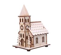 SUPVOX Decorazione Natalizia in Legno Luminosa, Ornamento da Scrivania Mini Casa Artigianale per Addobbi di Natale e Decorazioni la Casa, per Vetrine e Atmosfera Festiva