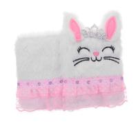 SUPVOX Diario Segreto Bambina Taccuino Peluche Portatile con Copertina Morbida Cartone Animato Mini Notebook per Appunti e Idee Regalo Bambina Anni Bianco con Coniglietto