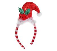 SUPVOX Fascia per Chioma Natalizia Cappello Elfo Glitterato Rosso Accessorio per Feste di Natale per Donne e Ragazze Copricapo Originale per Eventi e Foto Festive