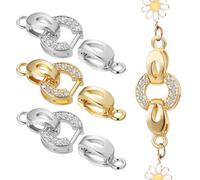 SUPVOX Fermagli e Chiusure per Gioielli 4 Pezzi, Fibbia Terminale per Collane e Braccialetti, Connettori Leggeri in 18k Oro e Argento, per Creazione Fai-da-te e Forniture Artigianali