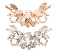 SUPVOX Fermagli per Scarpe di Cristallo Dorati 2 Pezzi Clip per Decorazioni Scarpe da Donna in Lega di Zinco Pietre Decorative Accessori Staccabili e Serate Eleganti