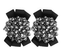 SUPVOX Fermagli per Scarpe Fiocco e Cristalli Neri Accessori Decorativi Rimovibili per Tacchi Alti Scarpe da Sposa e Abbigliamento Set da 1 Paio per Donna Versatili per Borse e