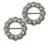 SUPVOX Fibbia Per Sciarpa Di Seta in Lega, 2 Pezzi Strass, Anelli Lisci Rotondi, Clip Per Camicie, Accessorio Per Abbigliamento Femminile