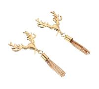 SUPVOX Fibbie Decorative per Borse Chiusura a Forma di Testa di Cervo, Set da 2 Pezzi in Metallo Color Oro Chiaro, Accessori Versatili per Borse, Zaini e Cappelli, Ciondoli Nappine