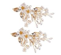 SUPVOX Fibbie per Scarpe da Sposa Perle e Strass Rimovibili, Bottoni Decorativi Floreali per Scarpe da Cerimonia, Accessori Eleganti per Matrimoni e Feste