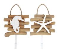 SUPVOX Ganci Appendiabiti da Parete in Legno Vintage, Set 2 Pezzi Design Compatto per Cappotti, Cappelli e Chiavi, Decorazione da Parete Retrò per Soggiorno, Cucina e Studio