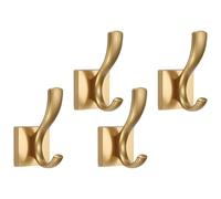 SUPVOX Ganci da Parete in Metallo Dorato 4 Pezzi, Ganci Decorativi per Appendere Asciugamani, Cappelli, Chiavi e Borse, Attaccapanni da Muro per Ingresso e Bagno Installazione Semplice