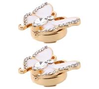 SUPVOX Gemelli Copri Bottoni a Farfalla Strass 2 Pezzi in Lega di Zinco per Camicia da Donna Accessori Eleganti per Feste di Matrimonio ed Eventi Formali