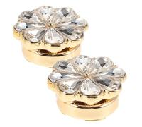 SUPVOX Gemelli da Donna a Forma di Fiore Strass Scintillanti, Copribottoni in Lega Resistente Set da 2 Pezzi per Camicie Formali ed Eleganti Accessori da Smoking Femminili