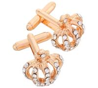 SUPVOX Gemelli da Uomo Corona in Metallo e Strass, Copri Bottoni Polsino Decorativi, Set da 2 Pezzi per Camicia Formale, Eleganti Accessori per Occasioni di Lavoro e Sociali