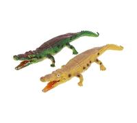 SUPVOX Giocattoli Realistici Urlanti a Forma di Coccodrillo 40 Cm in Materiale Morbido Set da 2 Pezzi per Giochi da Bagno Educativi di Imitazione Colore Verde e Terra