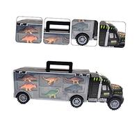 SUPVOX Giocattoli trasportatori di dinosauro macchinina giocattolo dinosauro auto da trasporto di dinosauri portatore di dinosauri camion dei dinosauri rimorchio dei dinosauri Nero