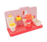 SUPVOX Giocattolo Educativo Bagnetto con Mini Toilette Orso Arredo Bagno per Apprendimento e Giochi di Ruolo Facilmente Pulibile per Allenamento al Vasino