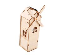 SUPVOX Giocattolo Mulino Vento Solare in Legno da Assemblare Kit Stem Educativo per Materiale Sicuro e Durevole Progetto Scientifico Te Stimola Creatività e Apprendimento