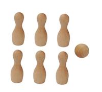 SUPVOX Gioco Bowling in Legno per Birretti Palla Naturale Giocattolo Interattivo Indoor per Feste di Compleanno e Accessorio Mini Casa Sicuro e Liscio per Bimbi