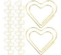 SUPVOX Graffette a Forma di Cuore in Metallo Dorato 100 Pezzi Clip per Documenti da Ufficio Piccole Graffette Creative per Scuola e Organizzazione Fogli