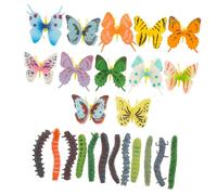 SUPVOX Insetti Realistici in Plastica Farfalle e Bruchi Educativi per Modellini Montessori per Apprendimento Cognitivo e Gioco Immaginativo