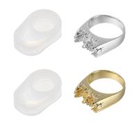 SUPVOX Kit 4 Pezzi Stampi in Silicone per Anelli 16mm per Resina Epossidica, Kit per Creazione di Gioielli Fai da Te, Forniture Artigianali per Ragazze e Regali Creativi