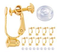 SUPVOX Kit di 10 Convertitori per Orecchini a Clip : Fermagli a Forma di U Ipoallergenici Placcati in Argento con Cuscinetti in Silicone per Orecchie Non Forate - Forniture per La Creazione di