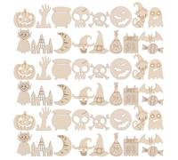 SUPVOX Kit di Artigianato in Legno per Halloween 200 Pezzi Fette di Legno Non Finite Forme di Zucca e Ornamenti Rustici Decorazioni Fai da Te per e Decorazioni Stagionali Autunnali
