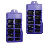 SUPVOX Long Nail Tips Ballerina Fake Nails 200 Pezzi in Plastica Nera per Manicure da Donna Facili da Applicare per Weekend Romantici