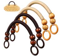 SUPVOX Manici per Borse Perline in Legno 4 Pezzi Set Manici a Tracolla in Corda di Nylon per Realizzazione e Ricambio Borse Artigianali Fai da Te Eleganti e Rustici
