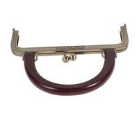 SUPVOX Manico per Borsa Fai da Te in Legno e Ferro Chiusura a Scatto in Metallo, Cornice Vintage Lucchetto per Pochette e Portamonete, Accessorio Artigianale per Riparazione Borse