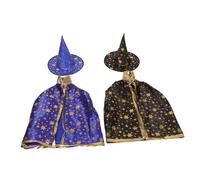SUPVOX Mantello da per Stelle Cinque Punte Cappello da Strega Costume Halloween per Feste e Cosplay Blu e Nero