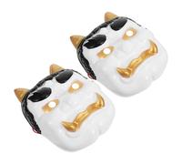 SUPVOX Maschere Prajna Giapponesi 2 Pezzi per Cosplay e Feste di Carnevale, Maschere da Diavolo Samurai a Pieno Facciale in Plastica Bianca, Decorazioni per Ristorante Sushi, Halloween