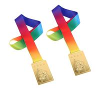 SUPVOX Medaglie D’Oro in Metallo per Judo Set da 2 Pezzi con Nastro Arcobaleno Medaglie Premi per Competizioni Scolastiche e Tornei di Arti Marziali Sportive