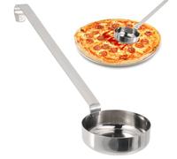 SUPVOX Mestolo per Pizza in Acciaio Inossidabile Manico, Cucchiaio Piatto per Servire Salsa e Condimenti, Utensile Multifunzionale per Cucina Domestica e Ristoranti