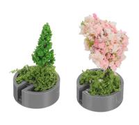 SUPVOX Micro Paesaggio 2 Alberi Modello Ciliegio e Pino, Ornamenti da Giardino in Miniatura per Diorama Ferroviario, Decorazione per Piante da Terrario, Piante in Vaso per Case