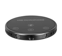 SUPVOX Microfono Omnidirezionale Nero per Conferenze USB, da Tavolo | Lega di Alluminio, Plug And Play per PC e Desktop, Ufficio Casa e Studio Remoto